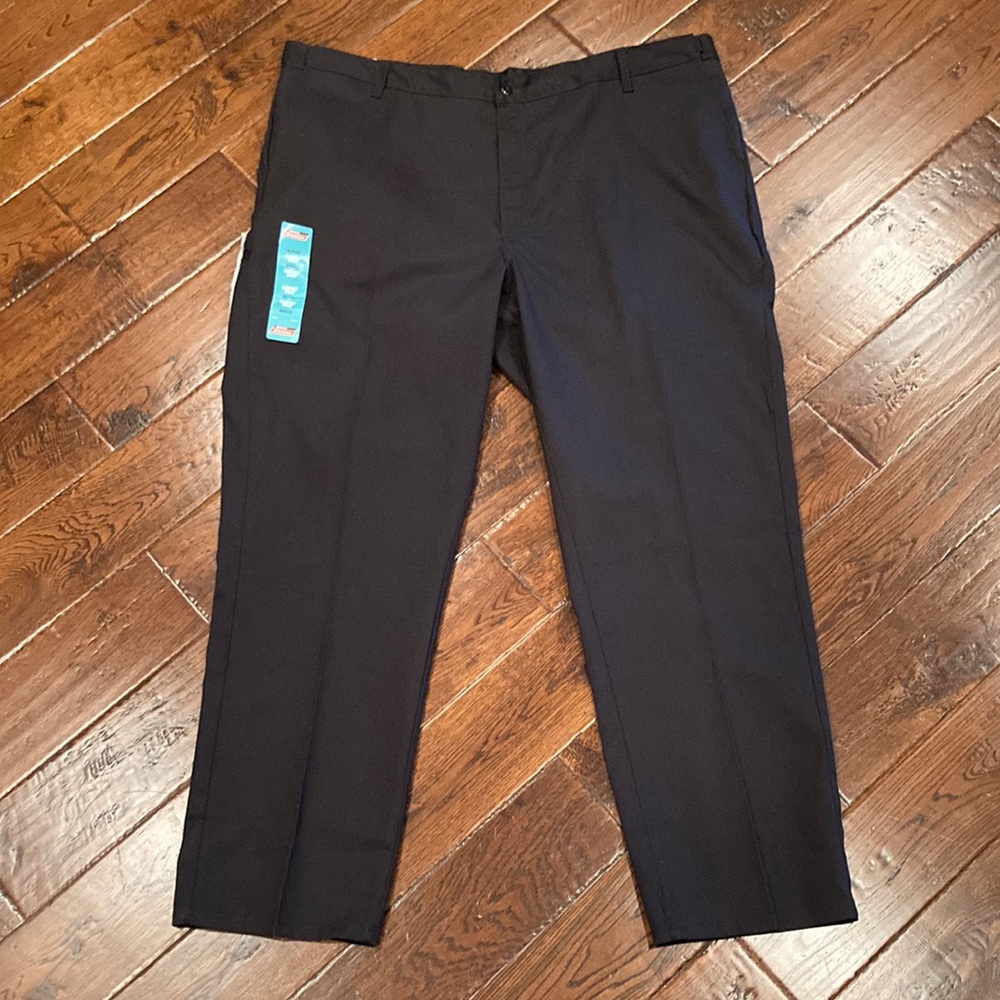 Men’s Genuine Dickies Flat Front Comfort Waist Black Flex Pants Size 44x32 NEW